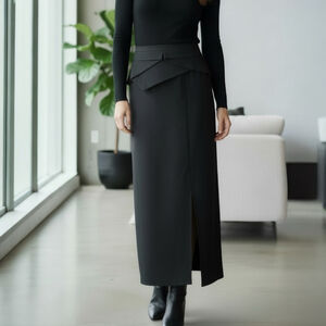 BCBGMAXAZRIA Black Maxi skirt w/ Sexy Slit 4
